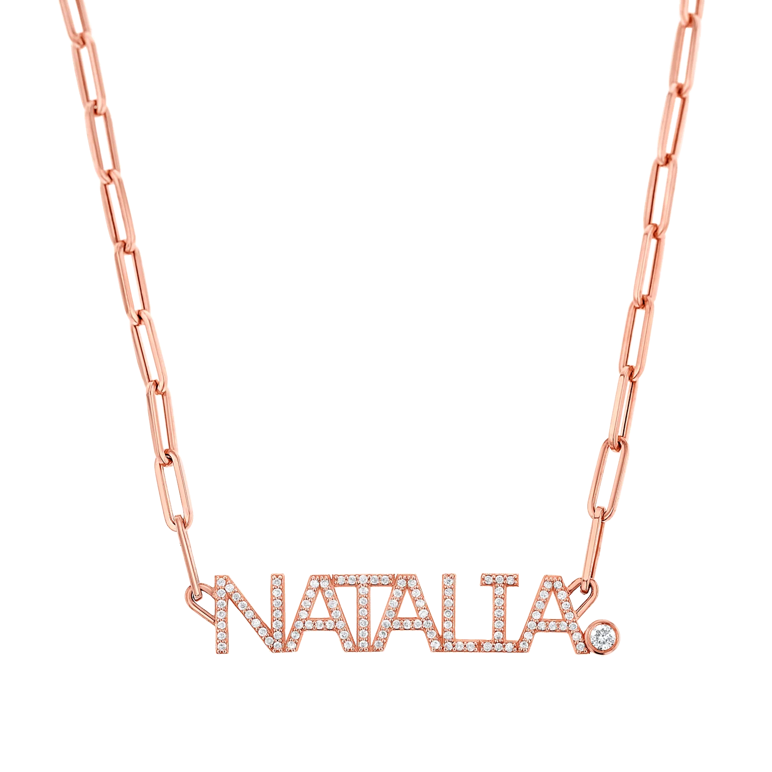 Custom Paperclip Diamond Name Necklace - Image 3