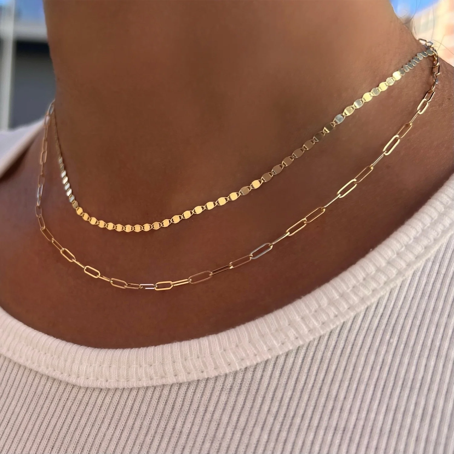 Dainty Paperclip Chain Necklace - Image 5