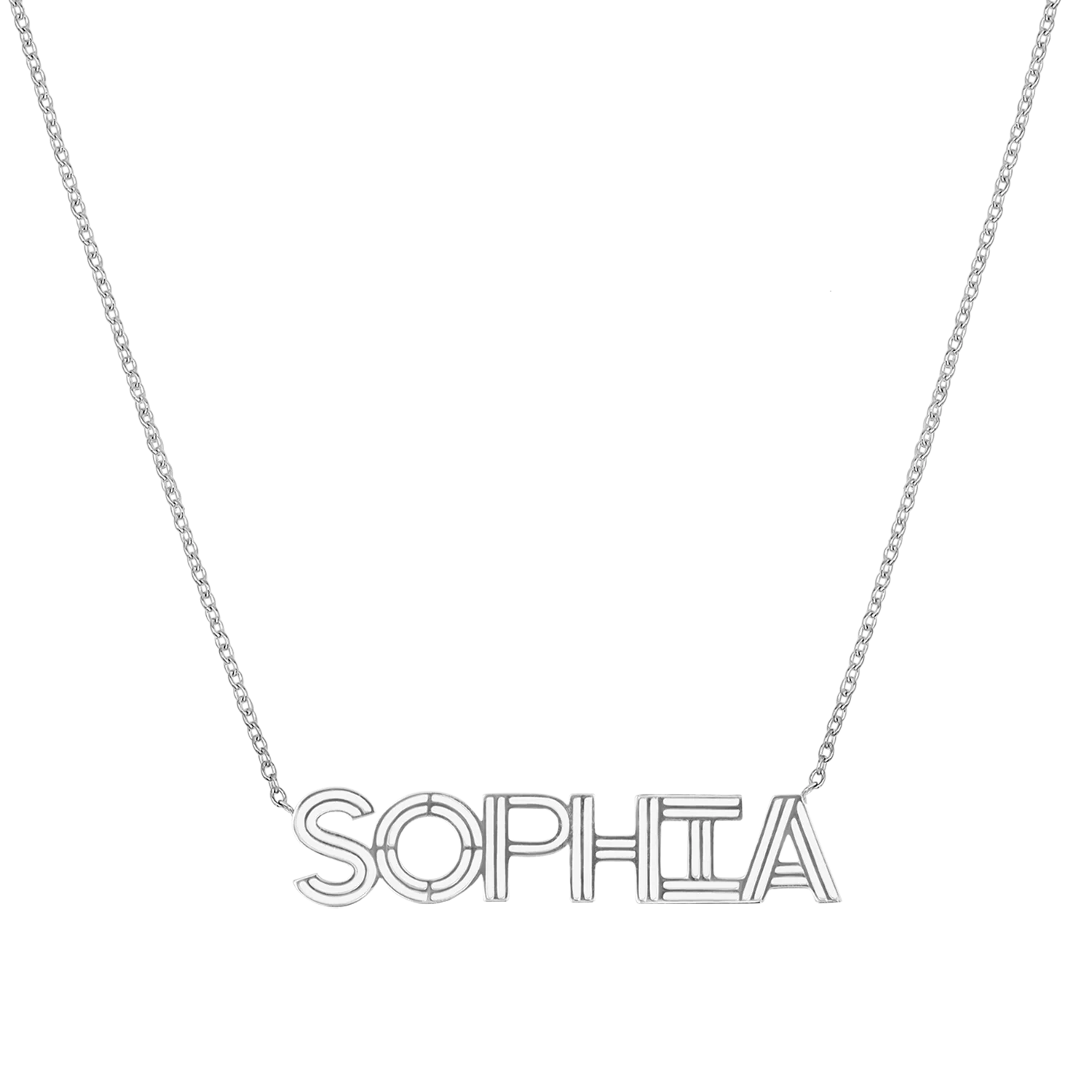 Deco Cut-Out Name Necklace - Image 2