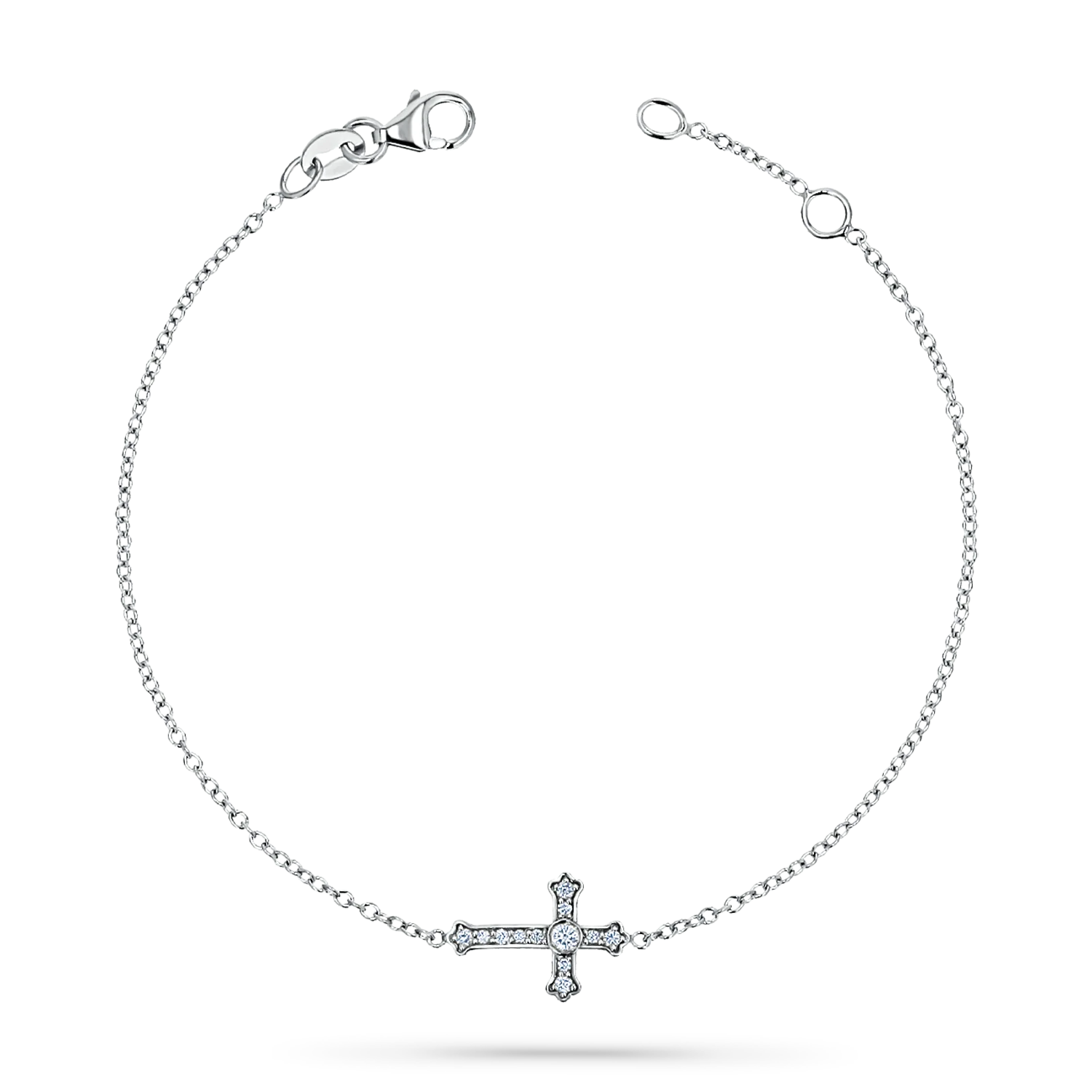 Diamond Sideways Cross Bracelet - Image 2