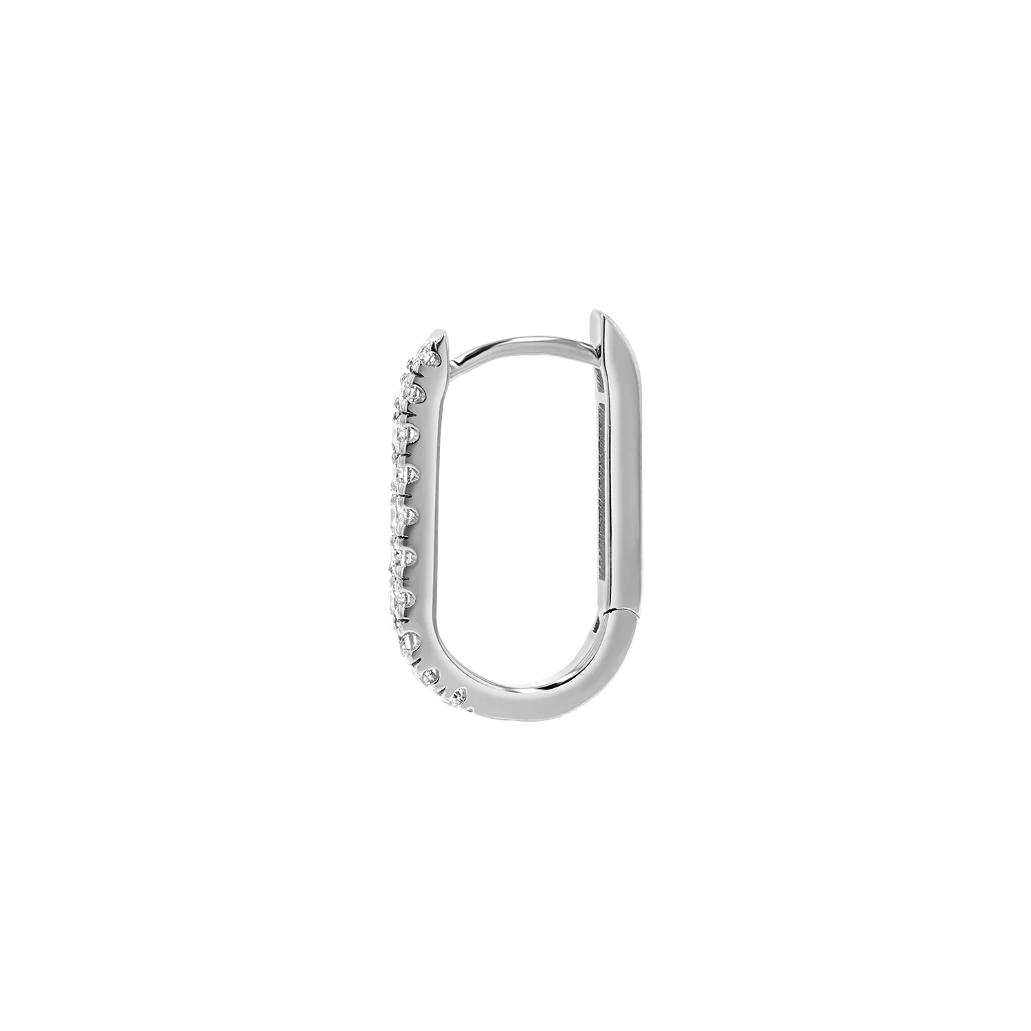 Diamond U-Pave Paperclip Huggie Earrings - Image 5