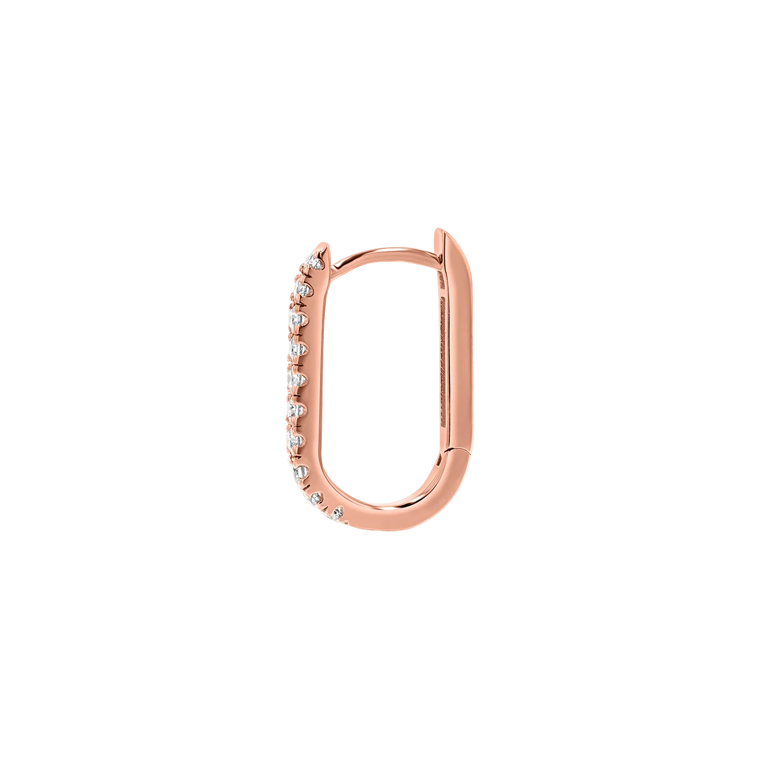 Diamond U-Pave Paperclip Huggie Earrings - Image 6
