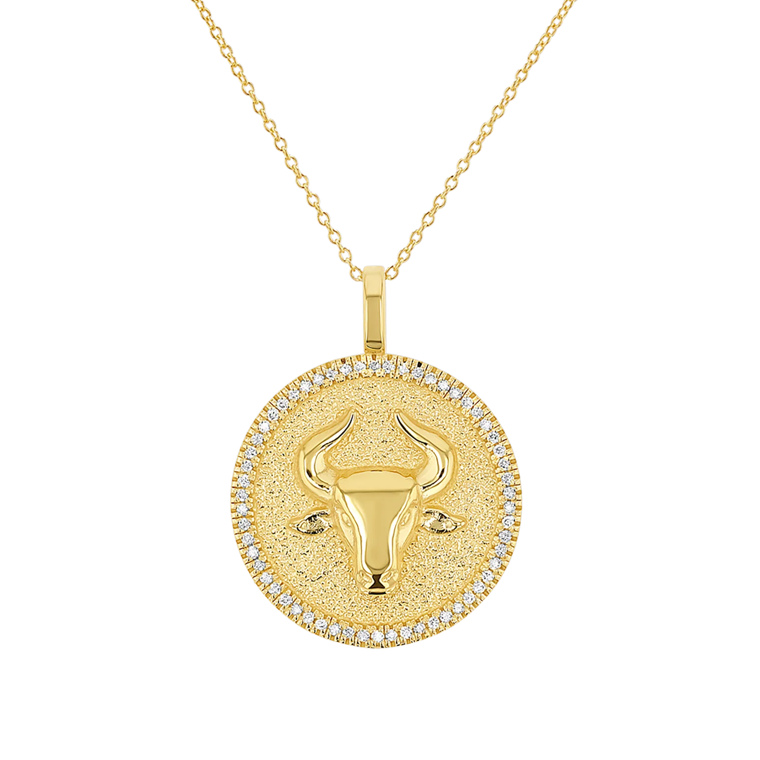 Diamond Zodiac Coin Medallion Necklace - Image 10