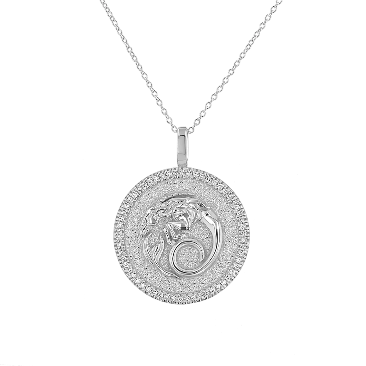 Diamond Zodiac Coin Medallion Necklace - Image 15