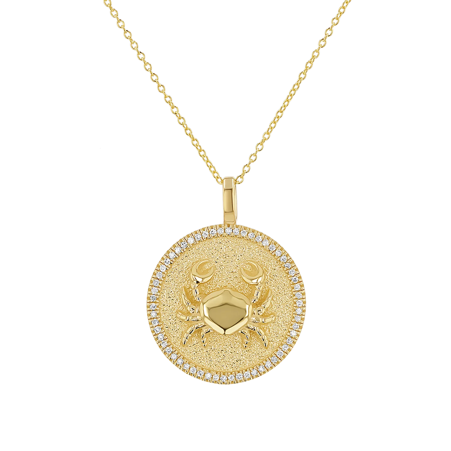 Diamond Zodiac Coin Medallion Necklace - Image 3