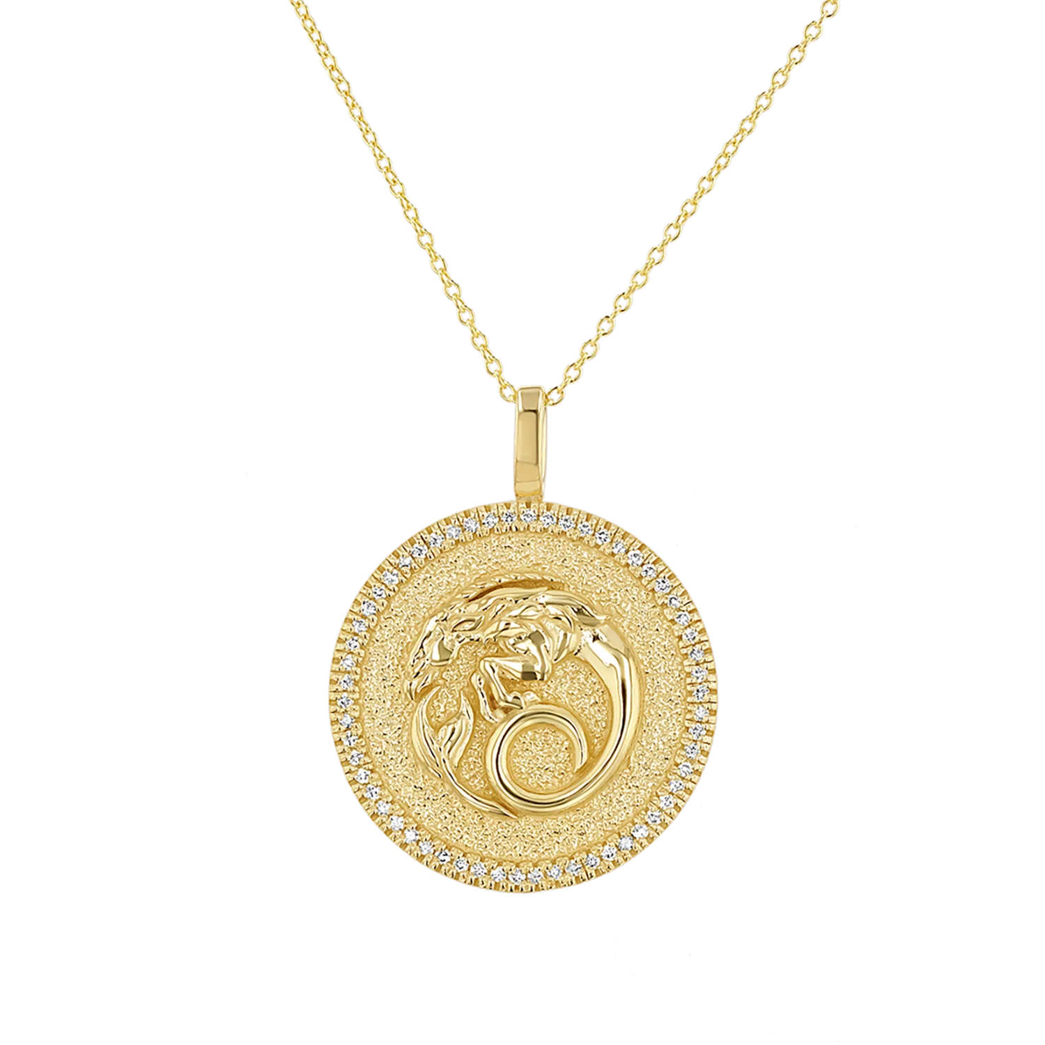 Diamond Zodiac Coin Medallion Necklace - Image 4