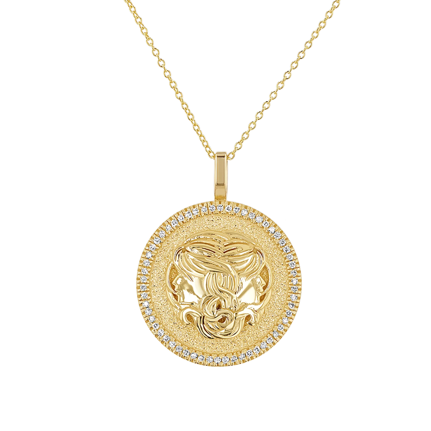 Diamond Zodiac Coin Medallion Necklace - Image 5