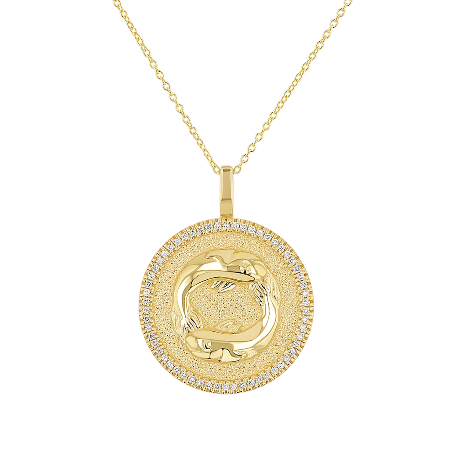 Diamond Zodiac Coin Medallion Necklace - Image 7
