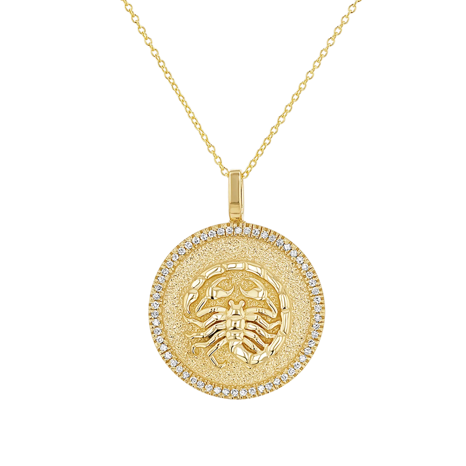Diamond Zodiac Coin Medallion Necklace - Image 9