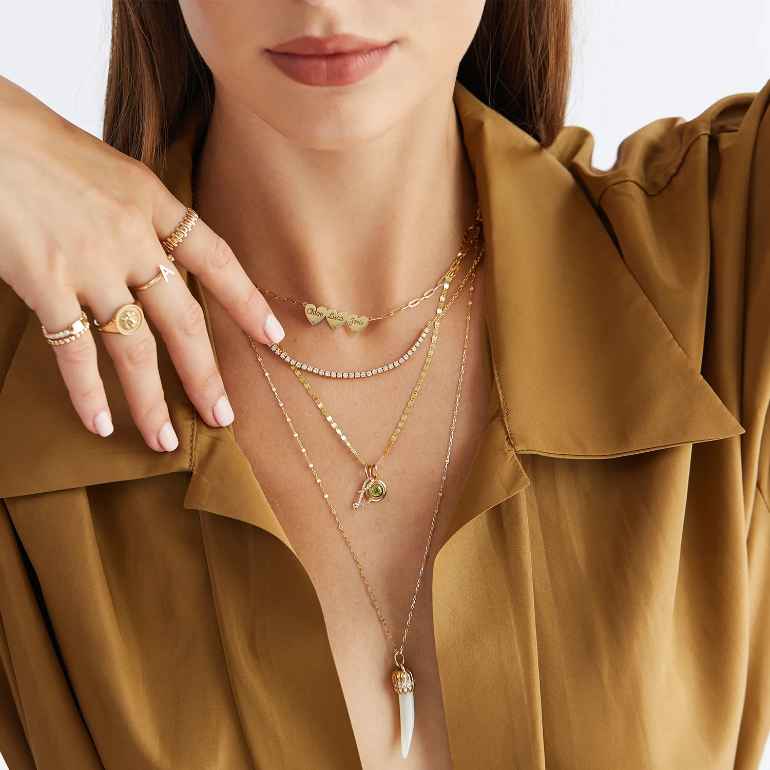 Engravable Multi Heart Paperclip Necklace - Image 14