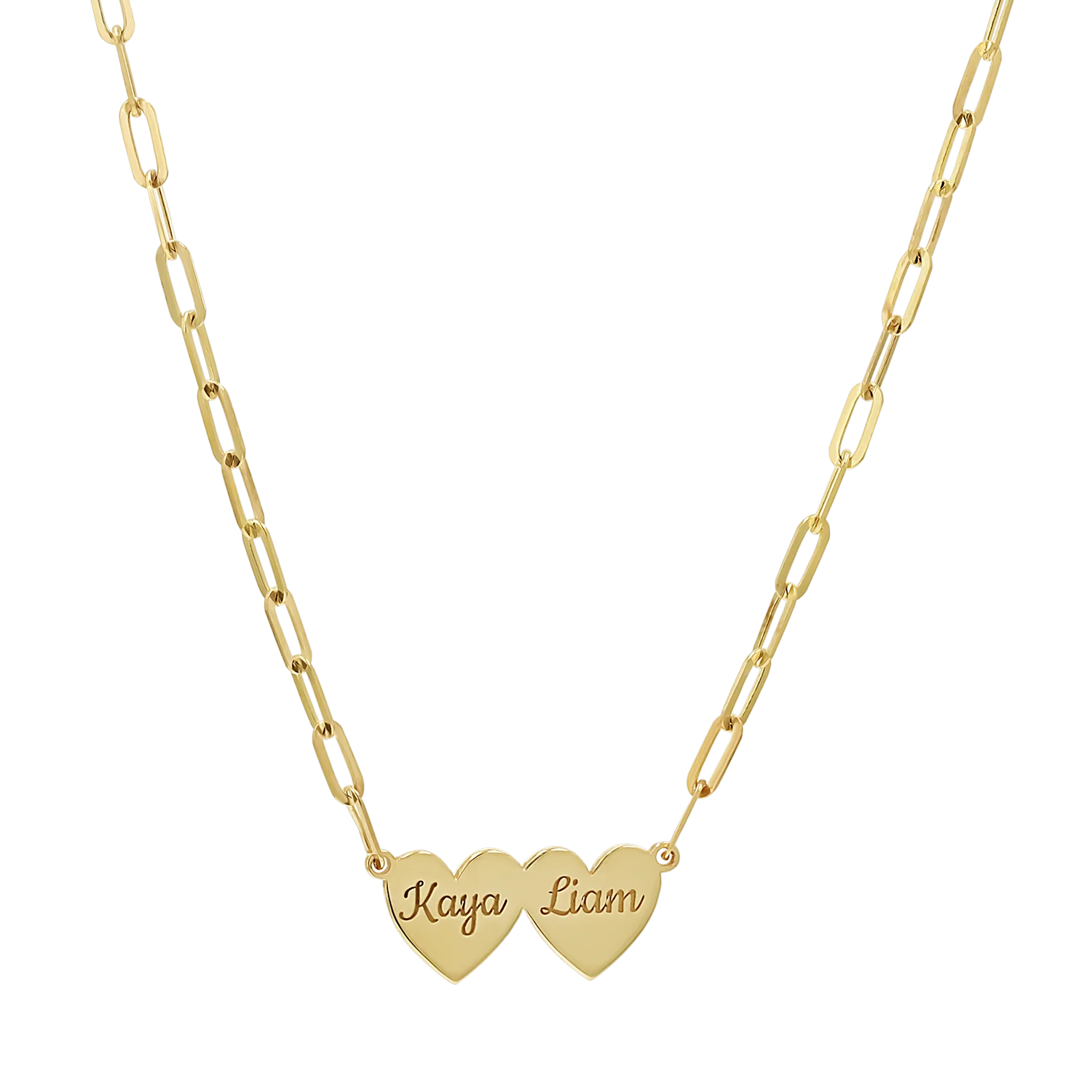 Engravable Multi Heart Paperclip Necklace - Image 2