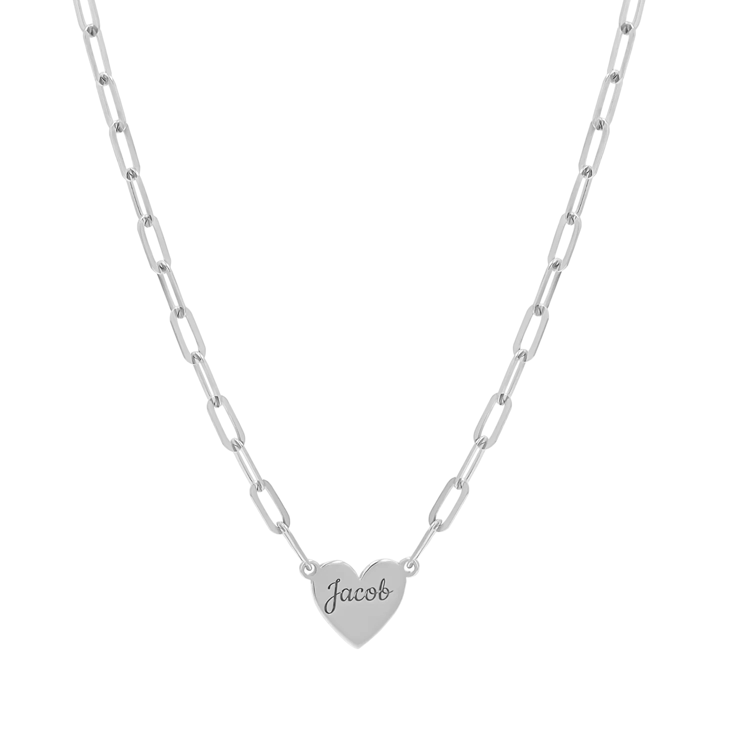 Engravable Multi Heart Paperclip Necklace - Image 5