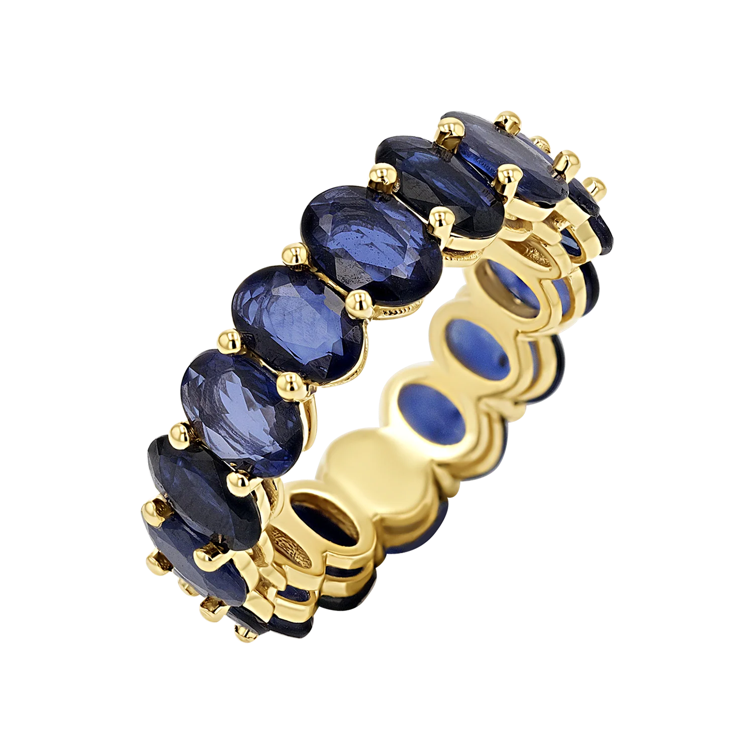 Genuine Blue Sapphire Oval Eternity Band