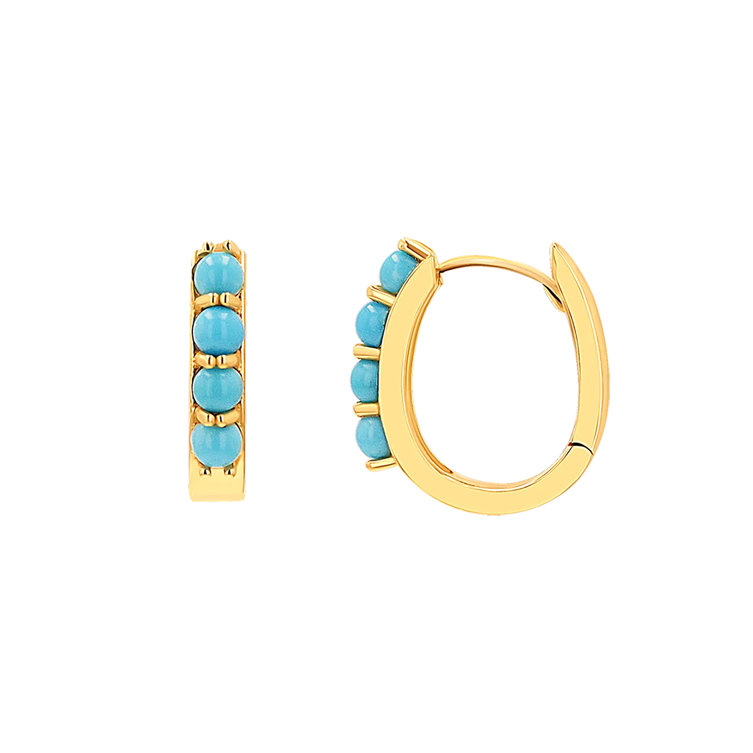 Genuine Turquoise Paperclip Huggie Hoops