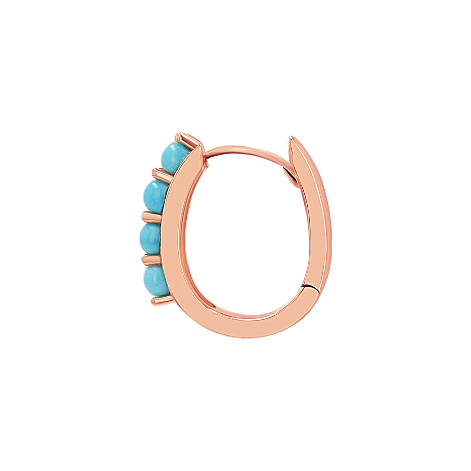 Genuine Turquoise Paperclip Huggie Hoops - Image 6