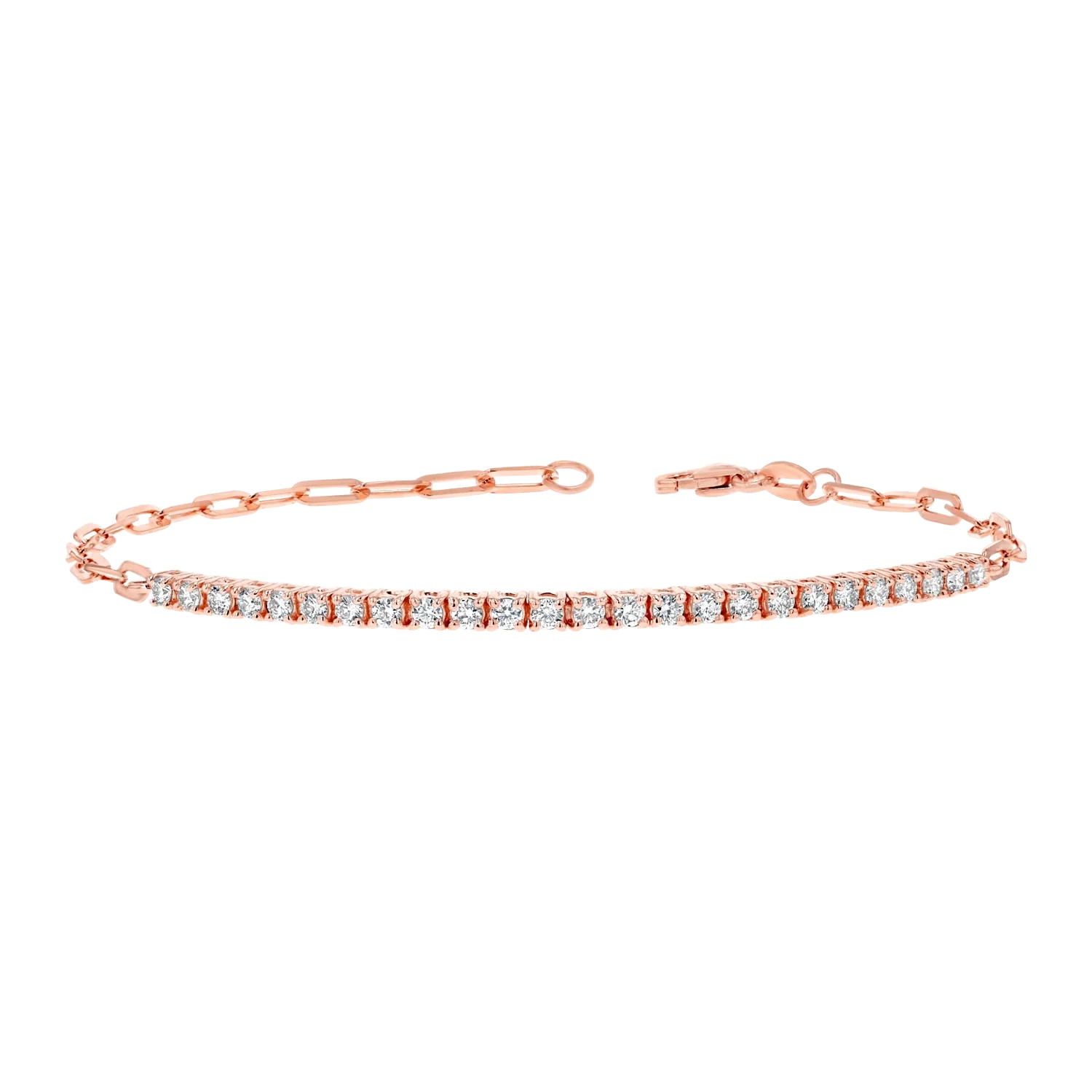 Kids Diamond Tennis Bracelet Paperclip Link - Image 3