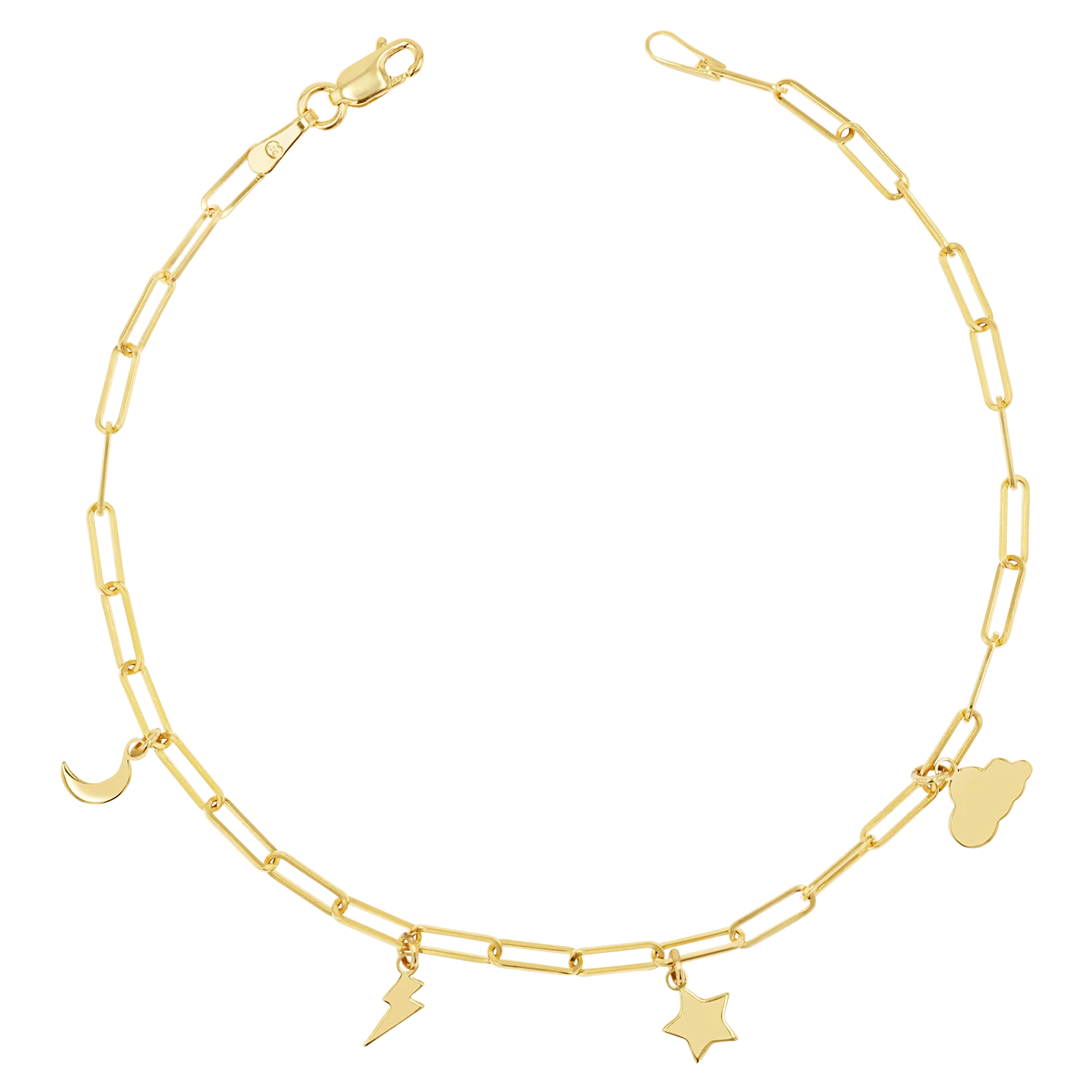 Paperclip Link Custom Charm Bracelet