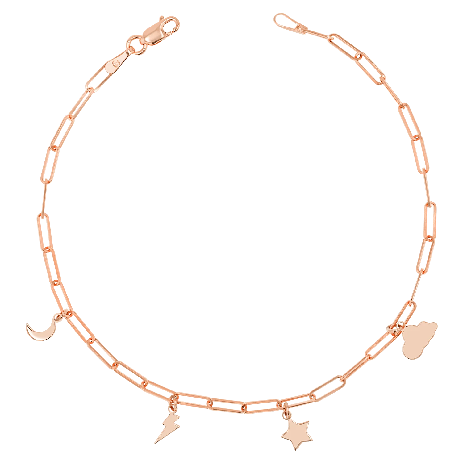 Paperclip Link Custom Charm Bracelet - Image 3