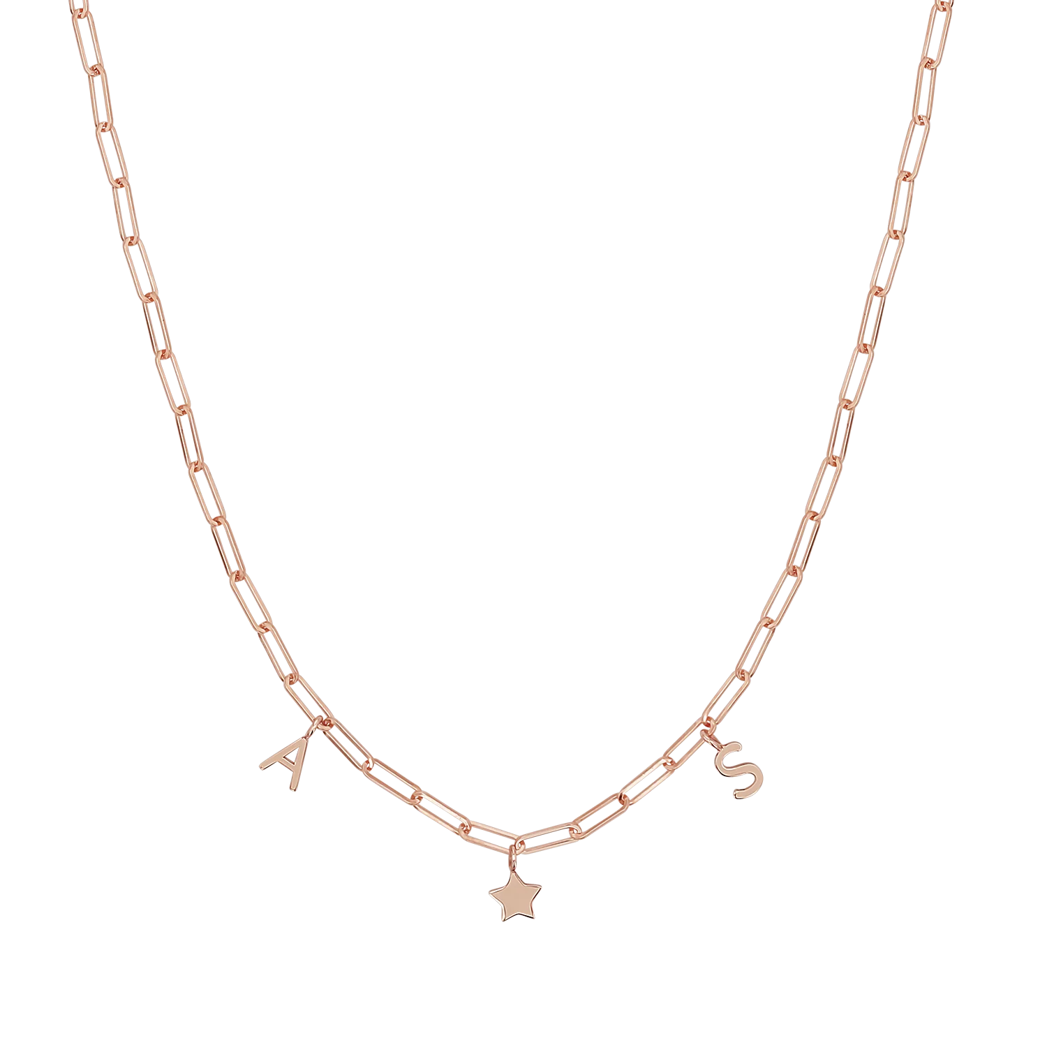 Paperclip Link Custom Charm Necklace - Image 3