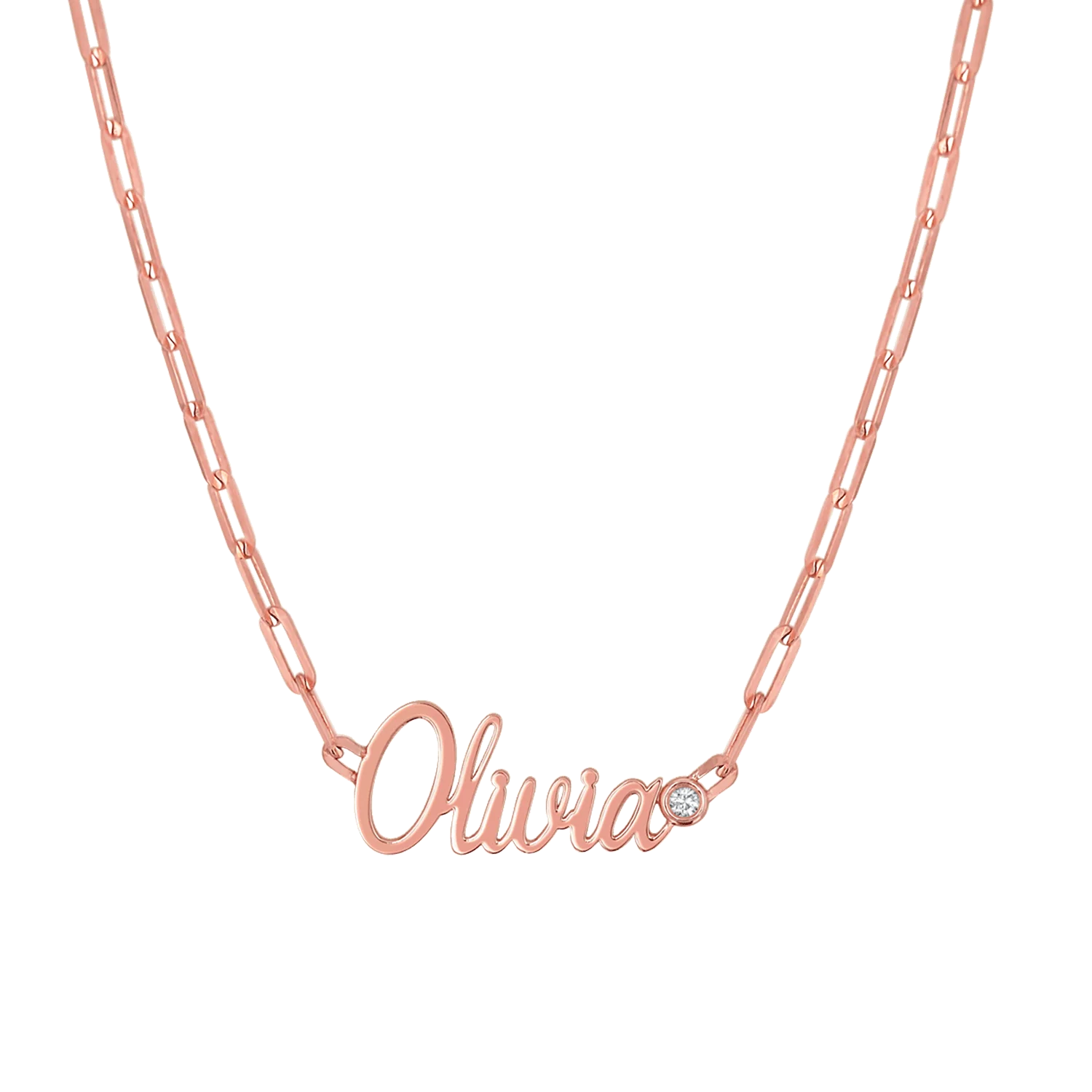 Paperclip Script Diamond Name Necklace - Image 3