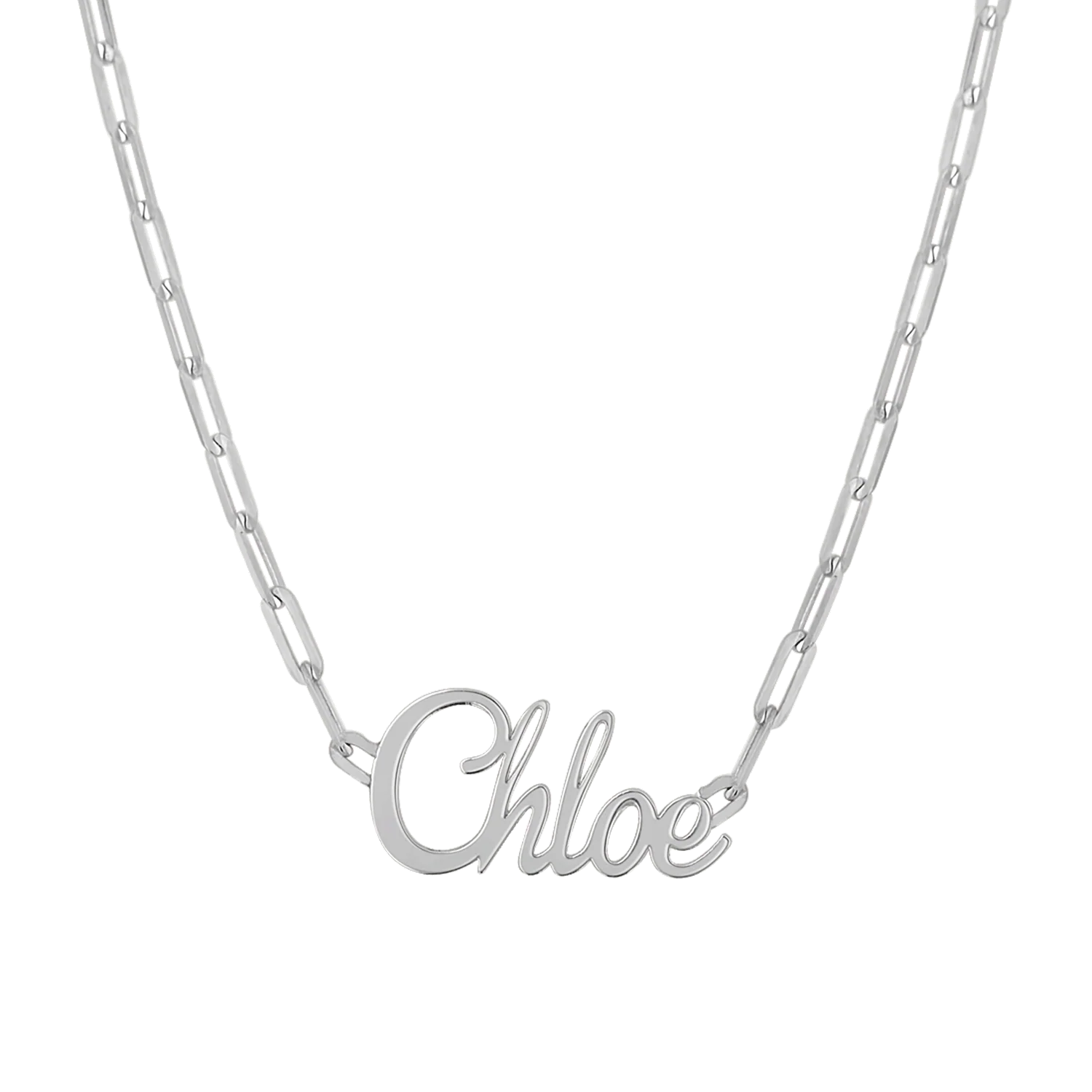 Paperclip Script Diamond Name Necklace - Image 5