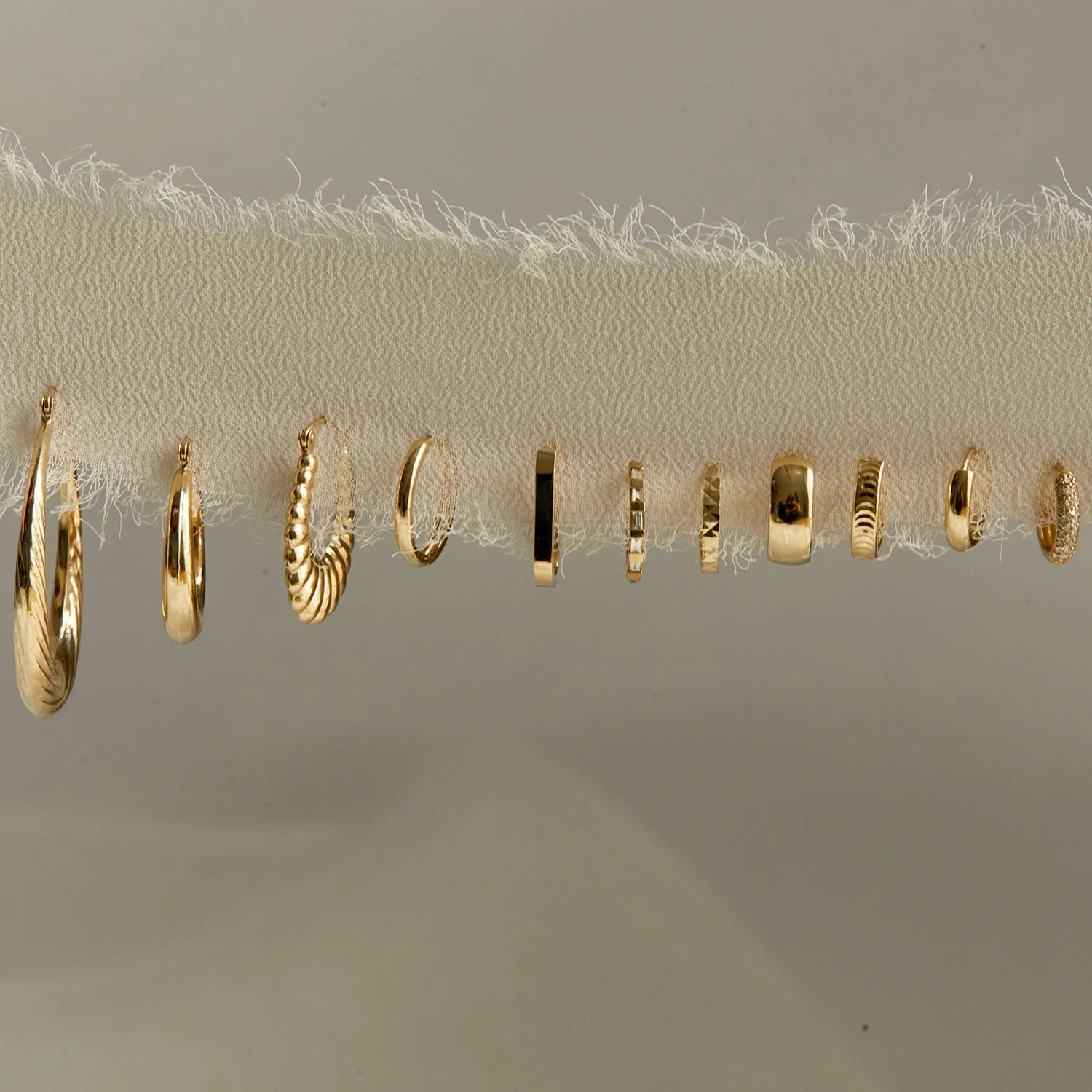 Paperclip Huggie Hoop Earrings - Image 7