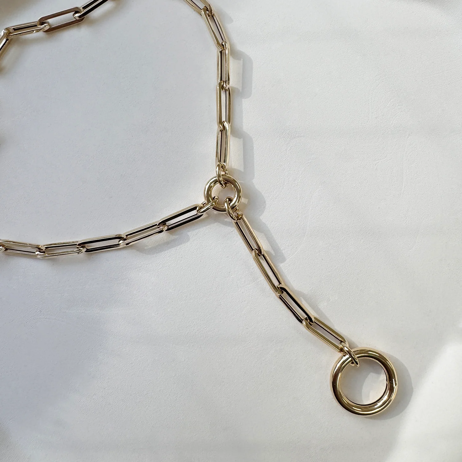 Paperclip Loop Charm Necklace Y Chain - Image 2