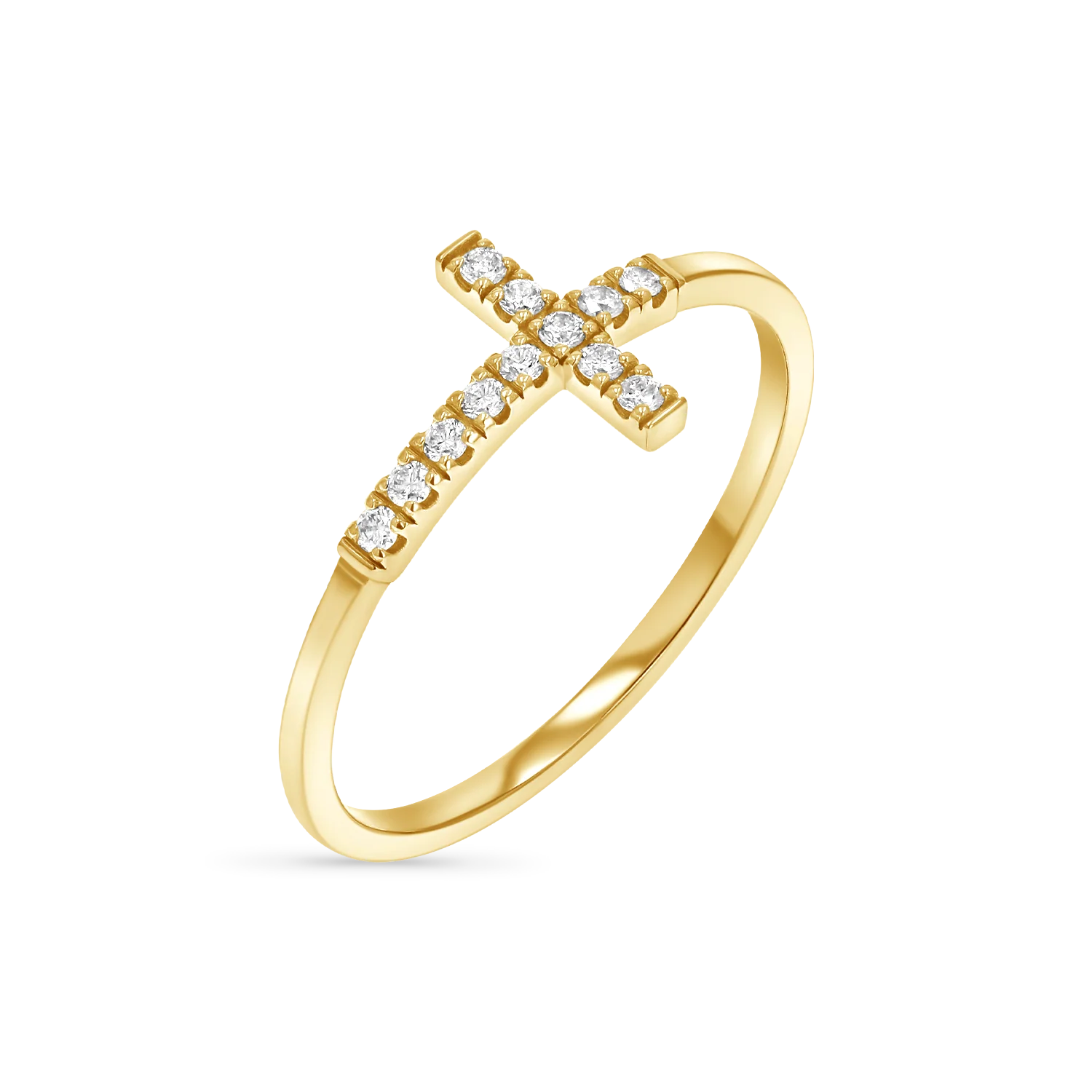 Grace Pave Diamond Cross Ring