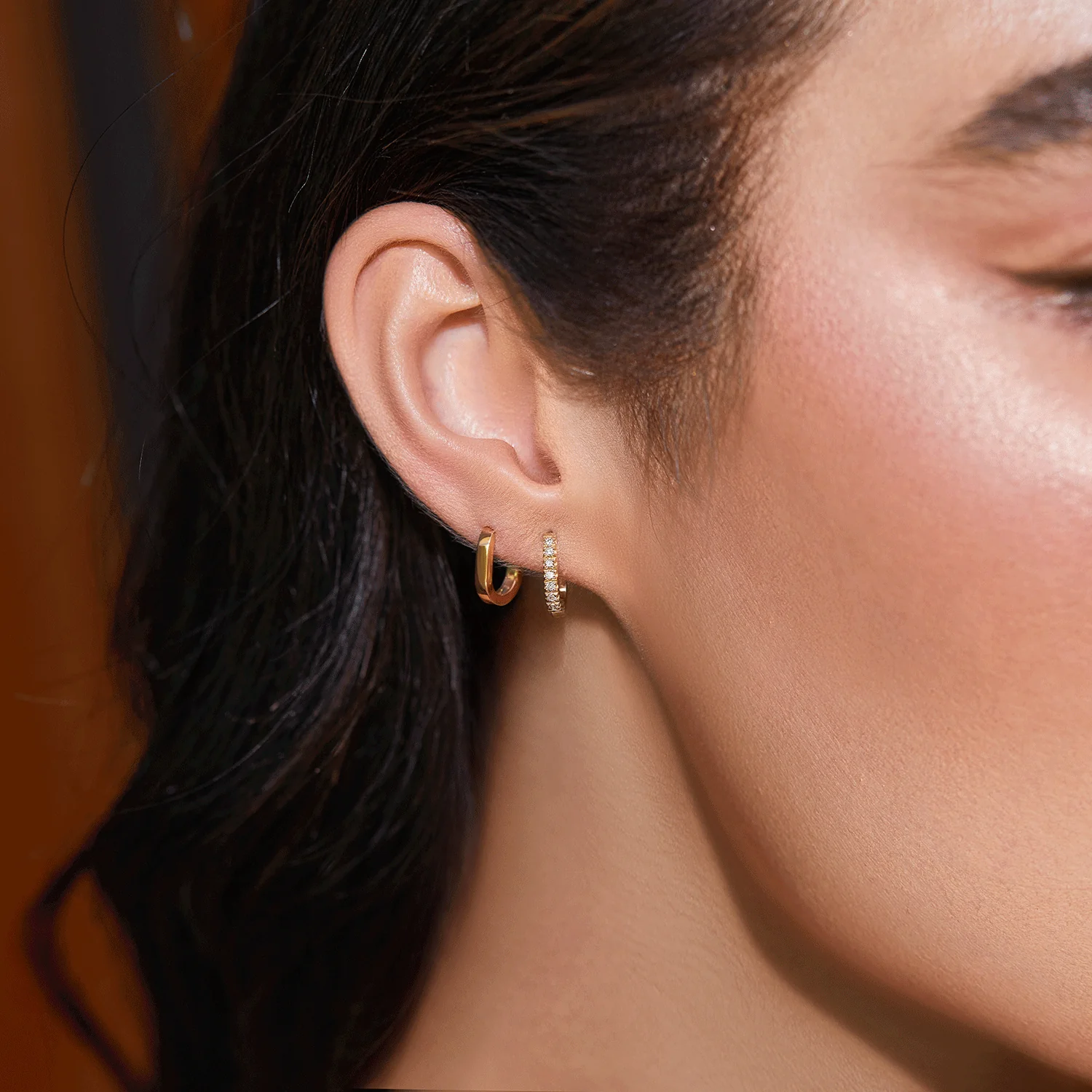 Petite Paperclip Huggie Hoop Earrings - Image 9