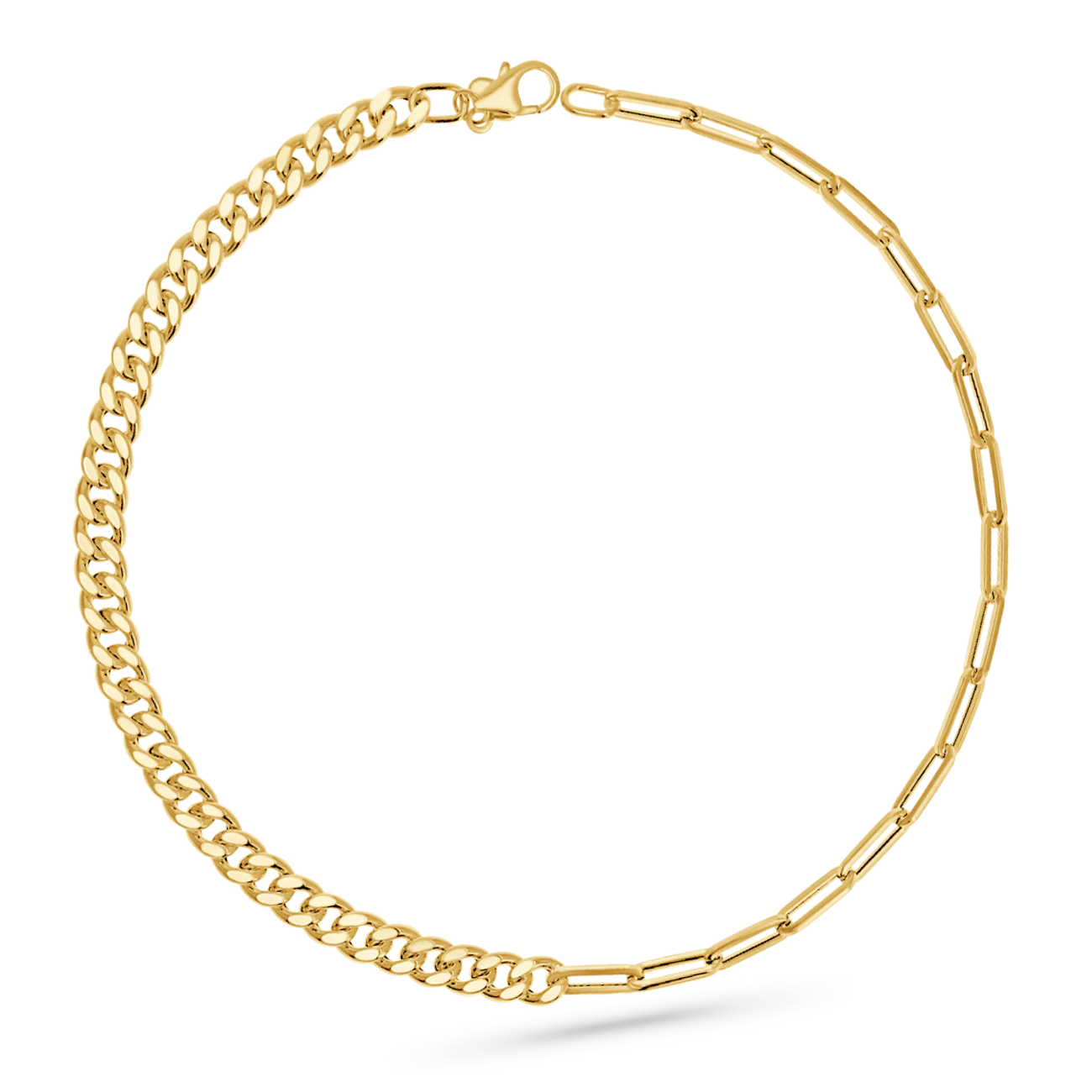 Split Curb Paperclip Chain Anklet