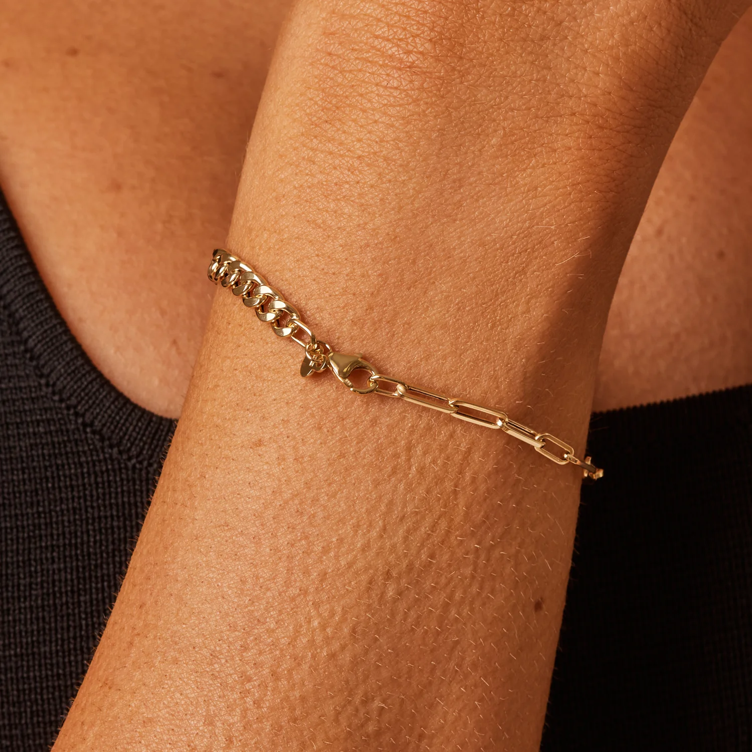 Split Curb Paperclip Chain Bracelet - Image 3