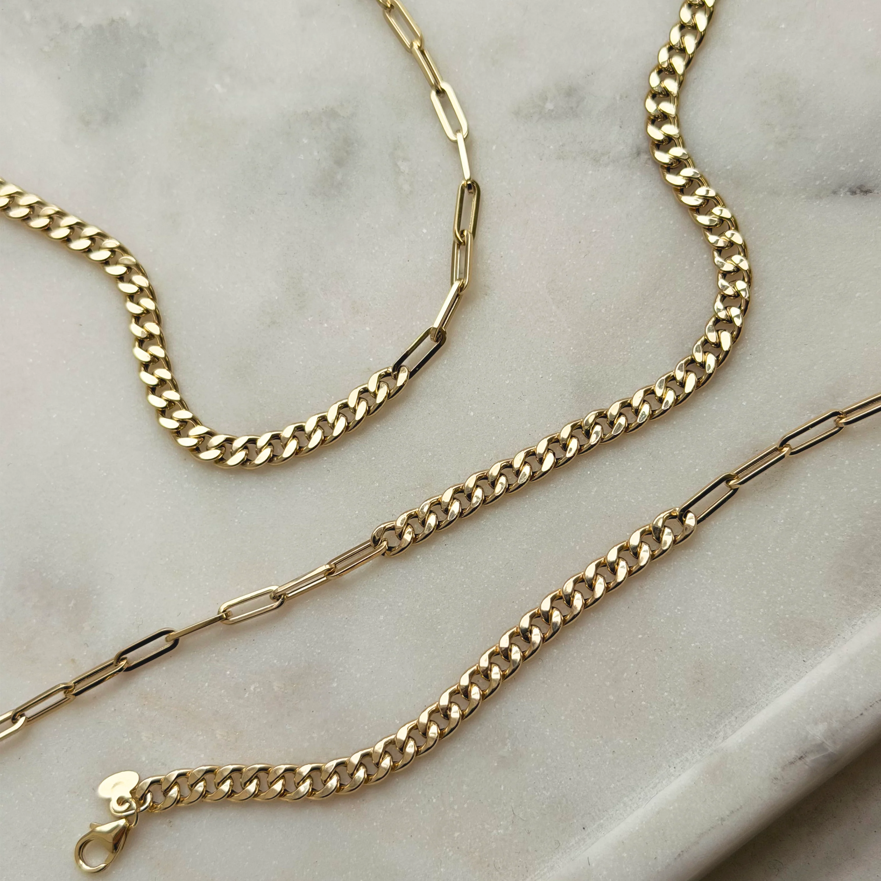 Split Curb Paperclip Chain Necklace - Image 2