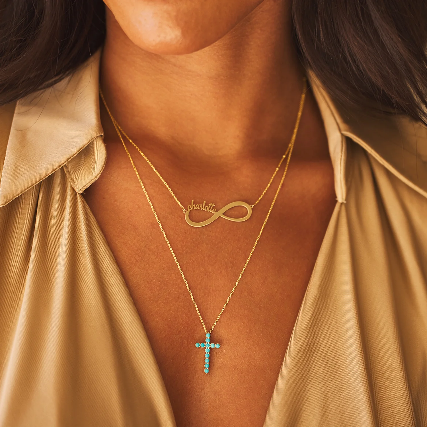 Turquoise Cross Necklace - Image 4