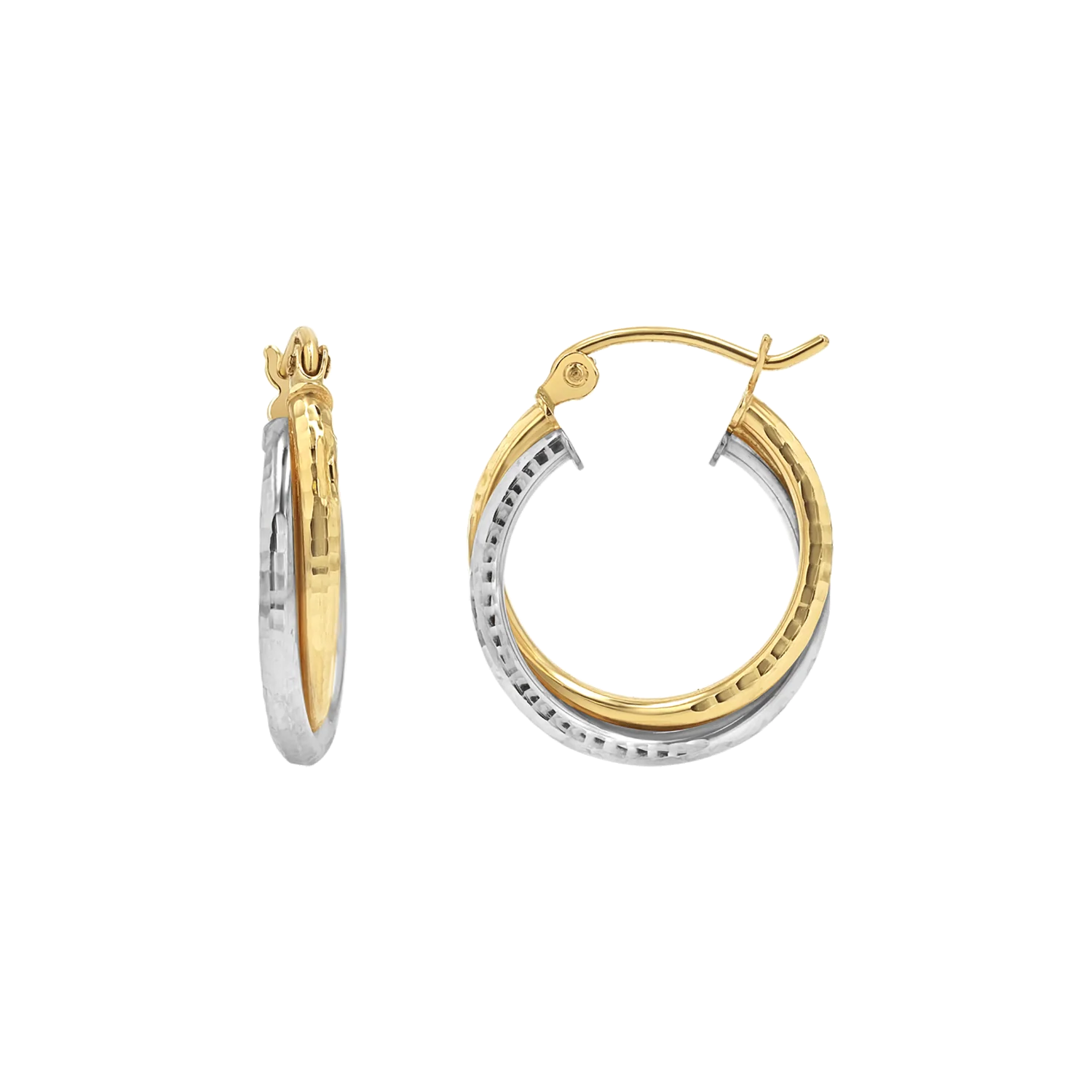 Two Tone Double Hoop Earrings