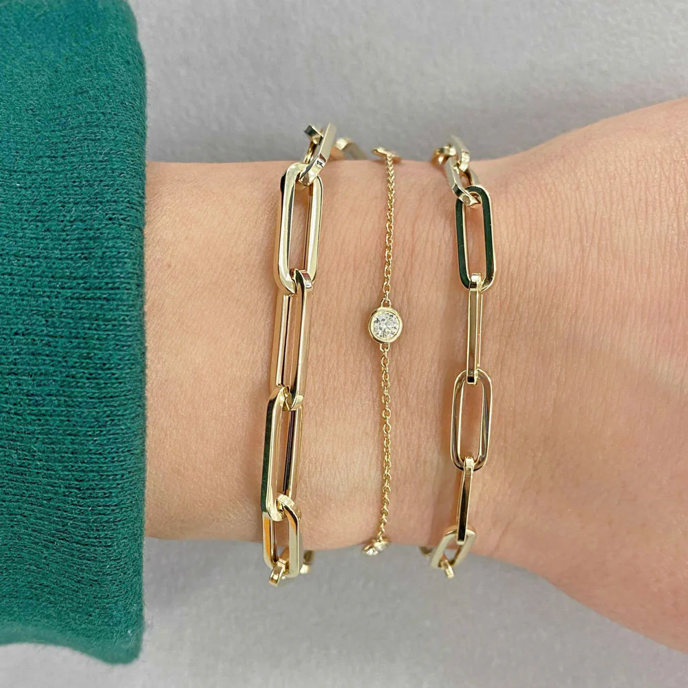 14K Grand Paperclip Chain Bracelet - Image 7