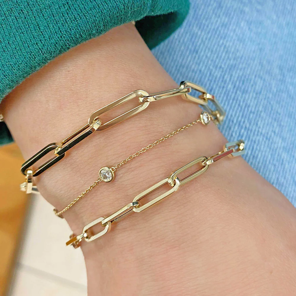14K Large Paperclip Chain Bracelet - Image 5