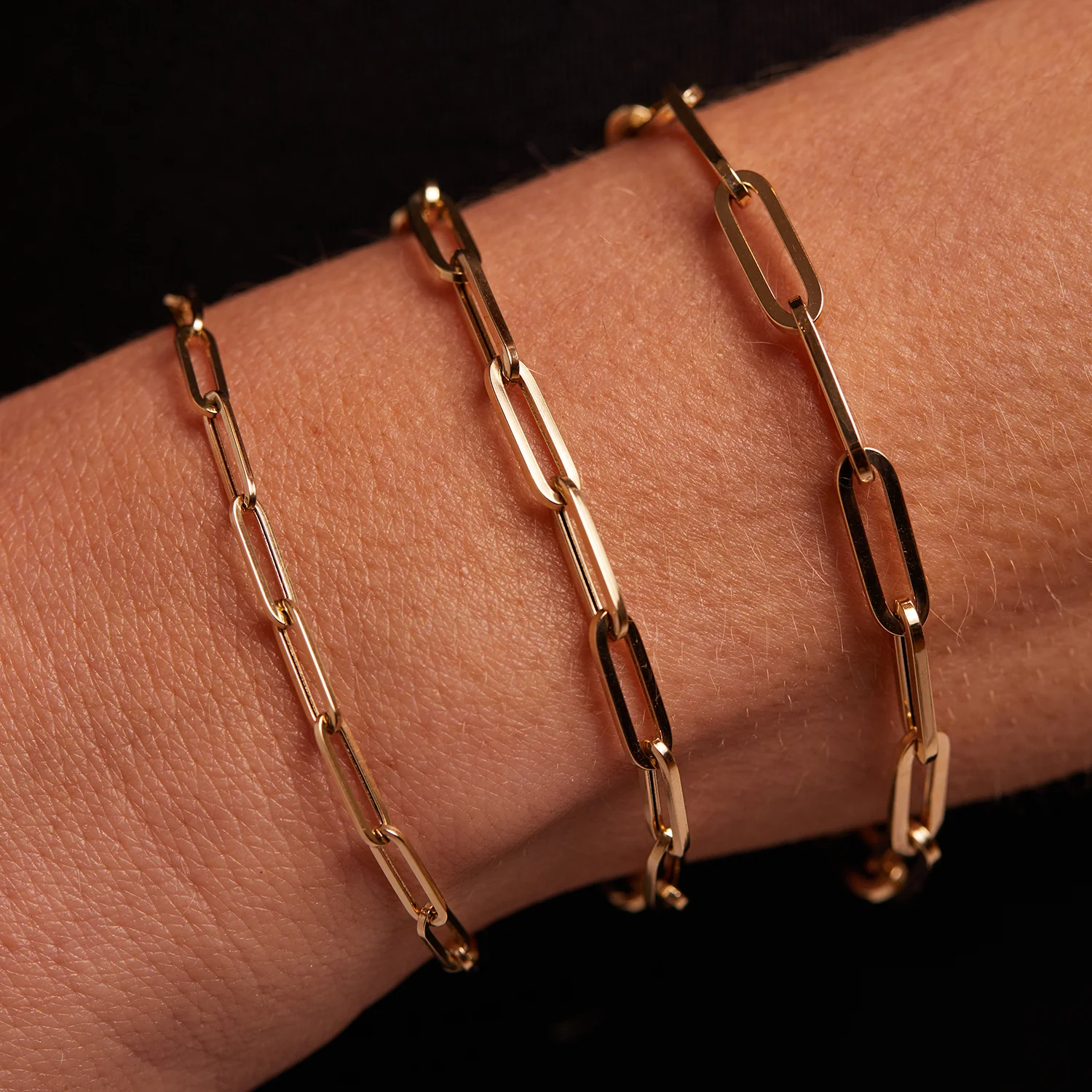 14K Large Paperclip Chain Bracelet - Image 7