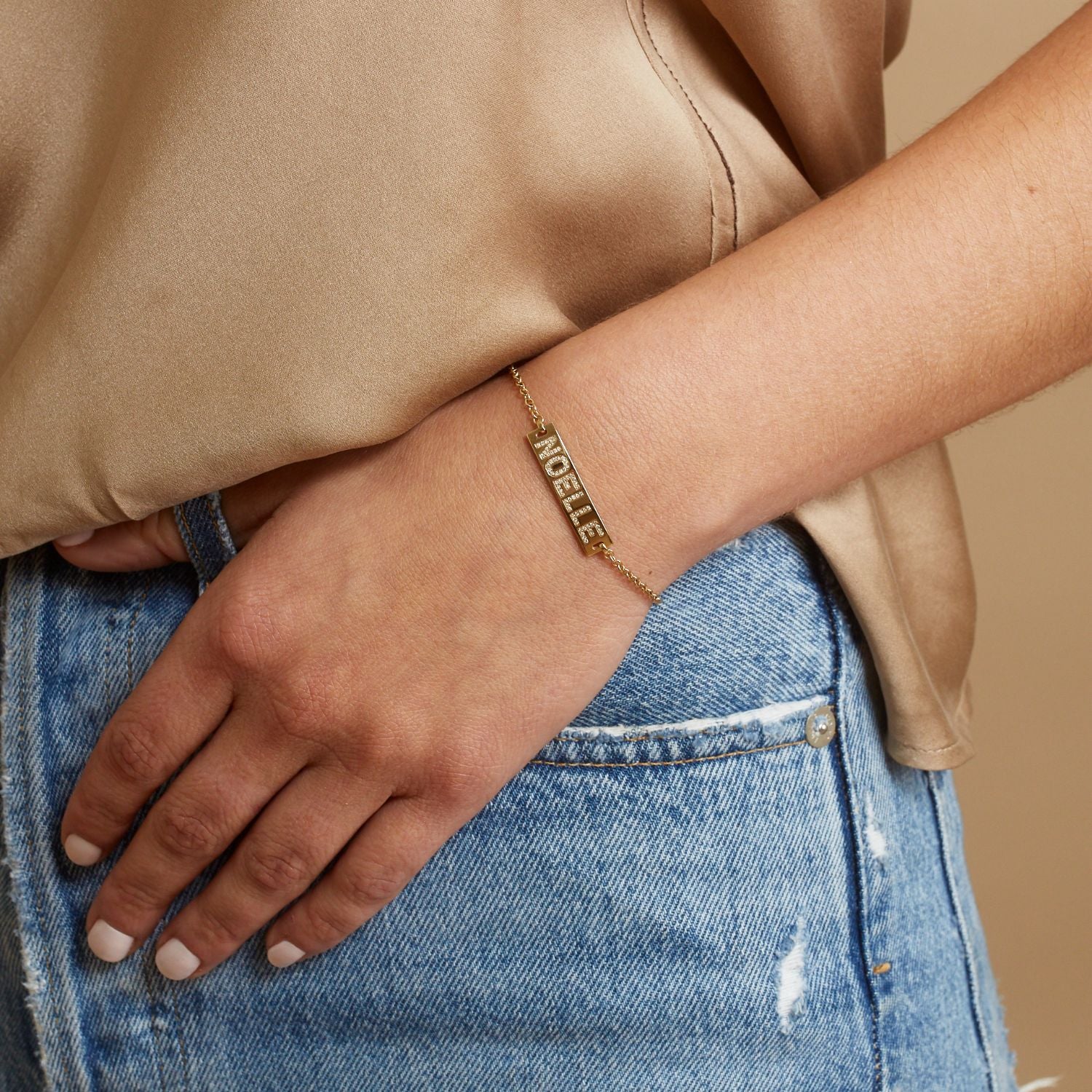 Custom Diamond Name ID Bracelet - Image 5