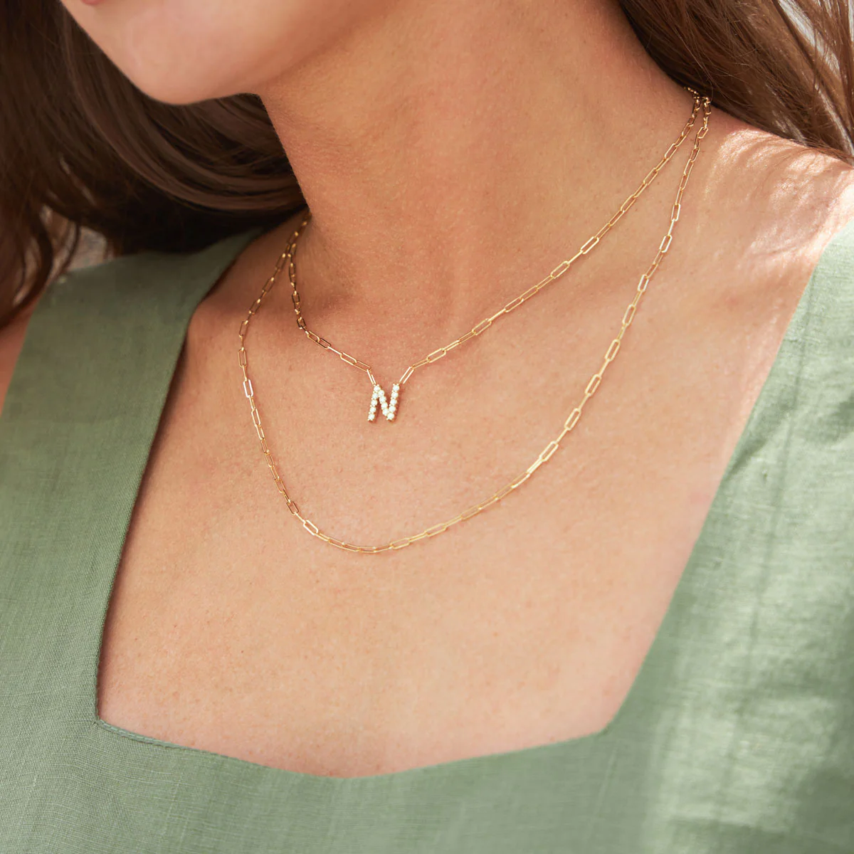 Grand Initial Paperclip Necklace - Image 5
