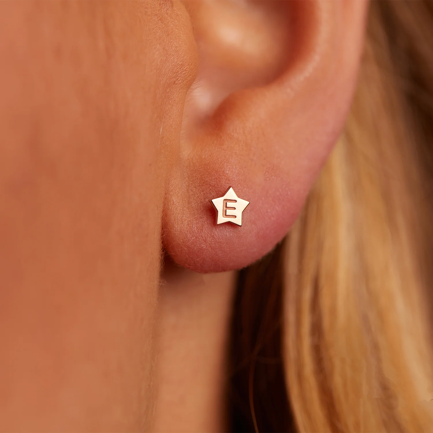 Kids Initial Star Stud Earrings - Image 4
