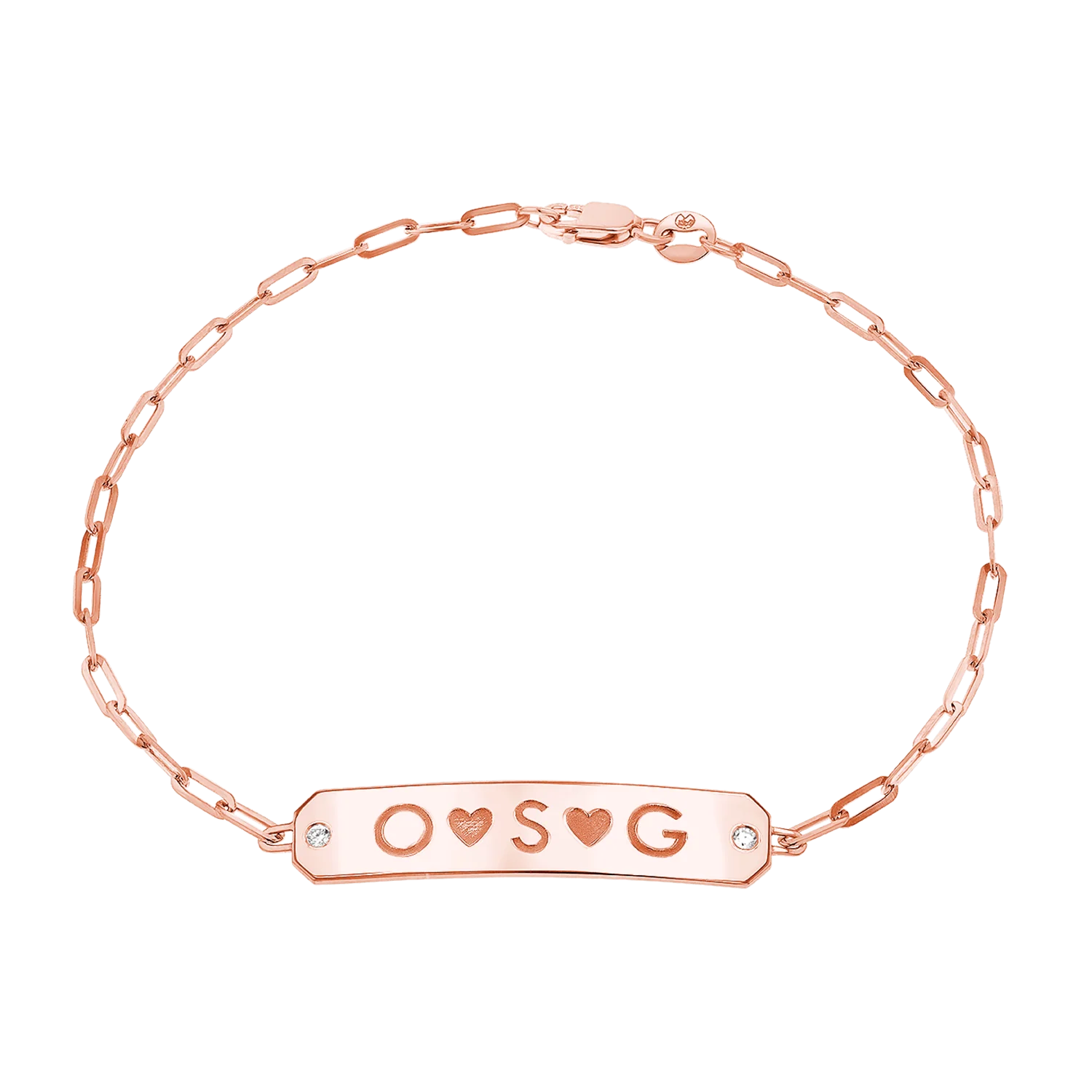 Paperclip Chain Diamond ID Bracelet - Image 3