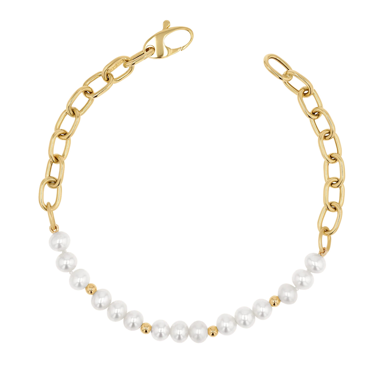 Pearl and Chain Link Bracelet