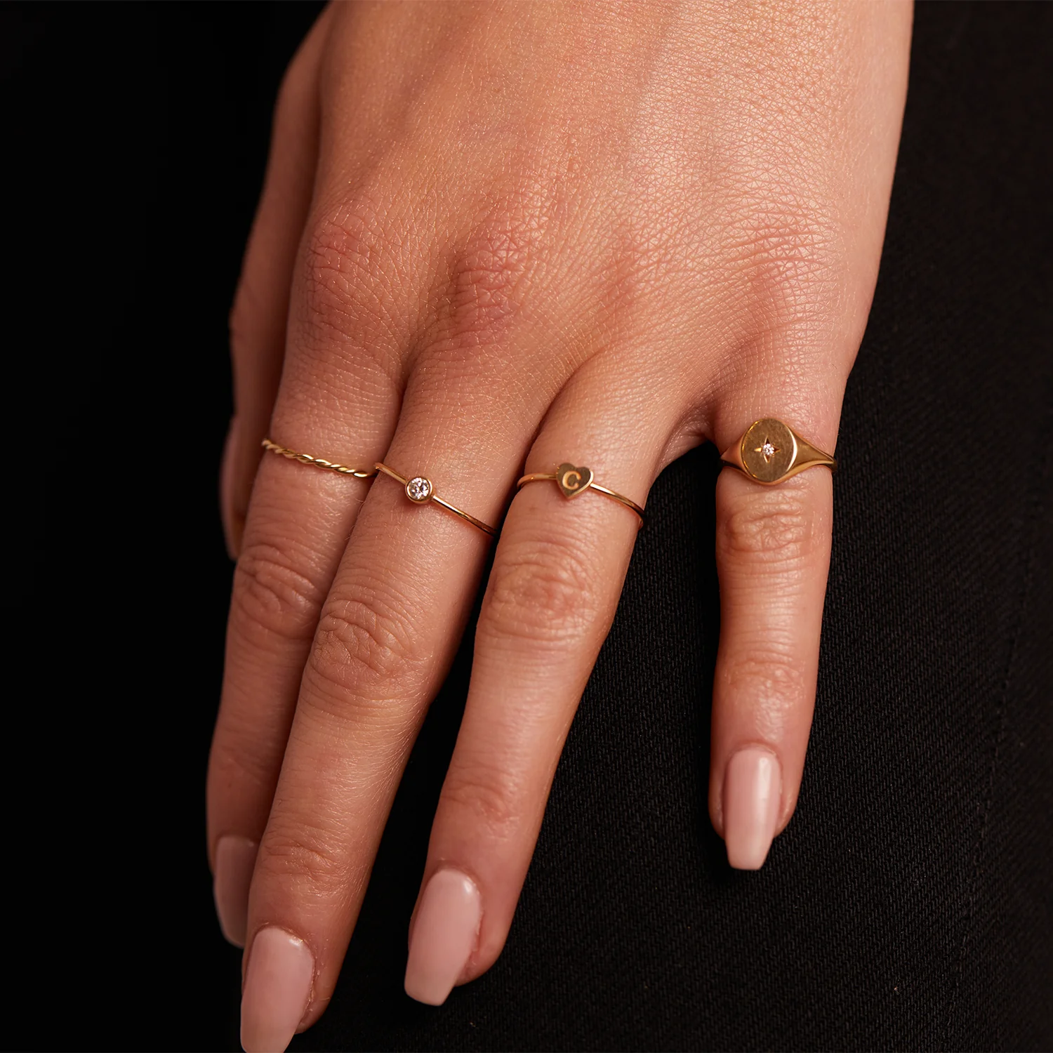 Petite Initial Heart Ring - Image 4